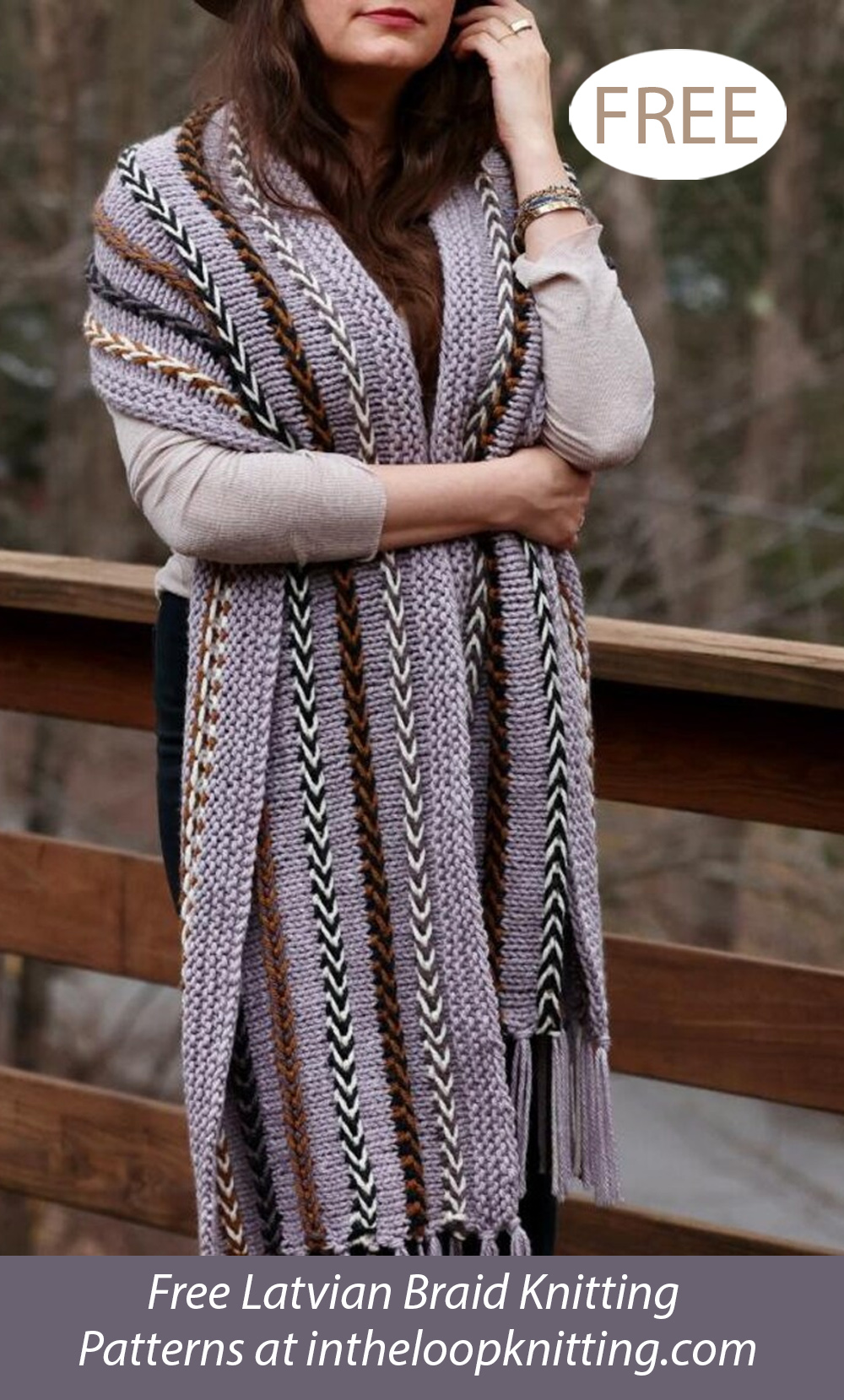 Free Tango Braided Wrap Shawl Knitting Pattern