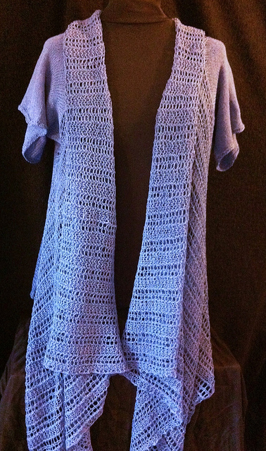 Free knitting pattern for Tango short sleeve cardigan and more draped cardigan knitting patterns