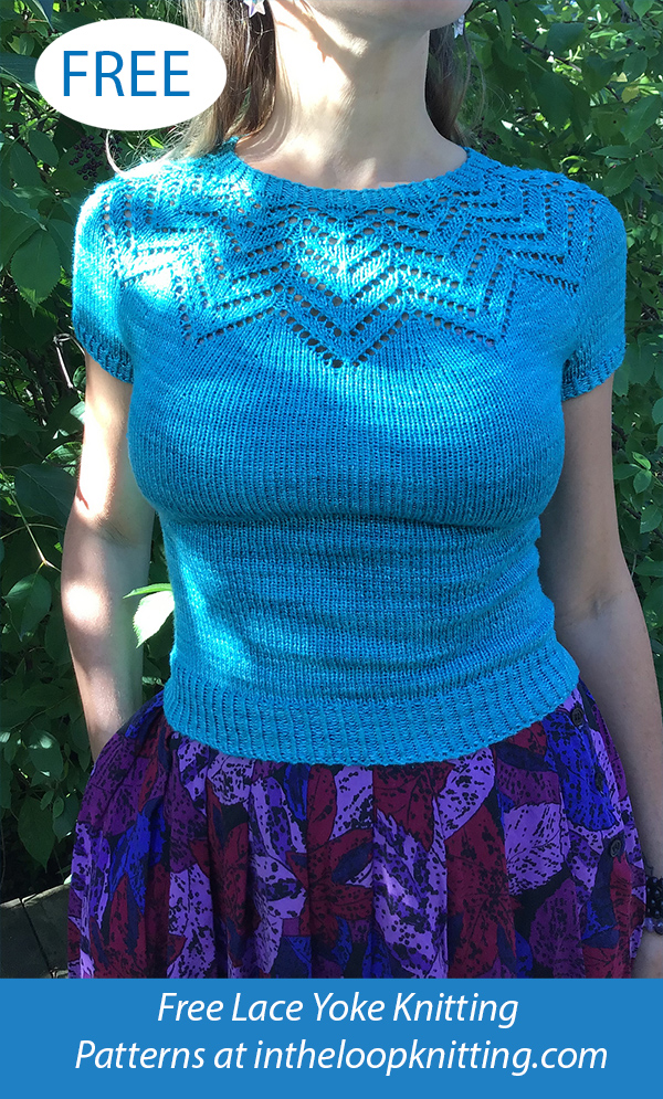 Free Starburst Lace Yoke Sweater Knitting Pattern