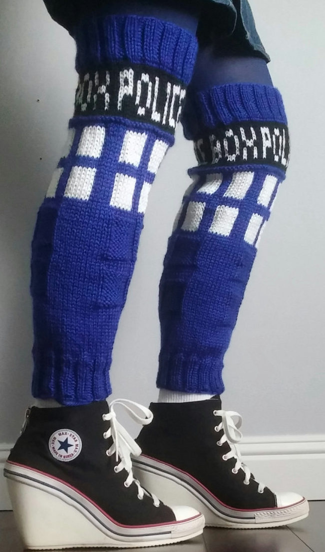 Knitting Pattern for TARDIS Leg Warmers