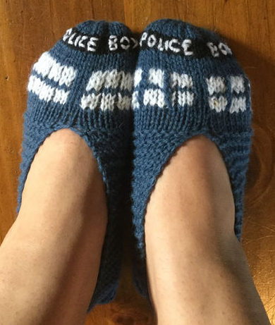 Free Knitting Patterns for TARDIS Slippers