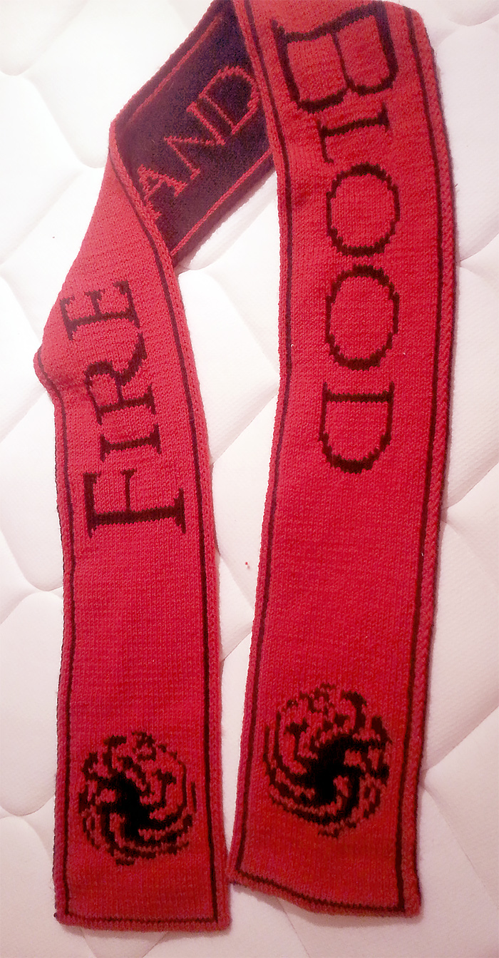 Free Knitting Pattern for House Targaryen Scarf