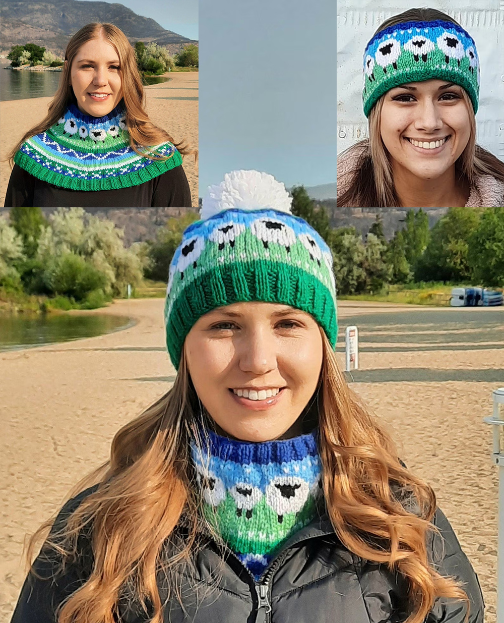 Taylor Set Hat, Mittens and Cowl Set Knitting Patterns