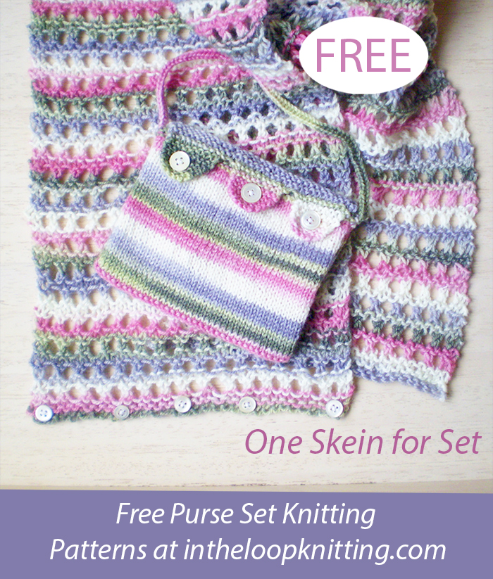 Free Tea Rose Days Scarf and Purse Knitting Pattern Set