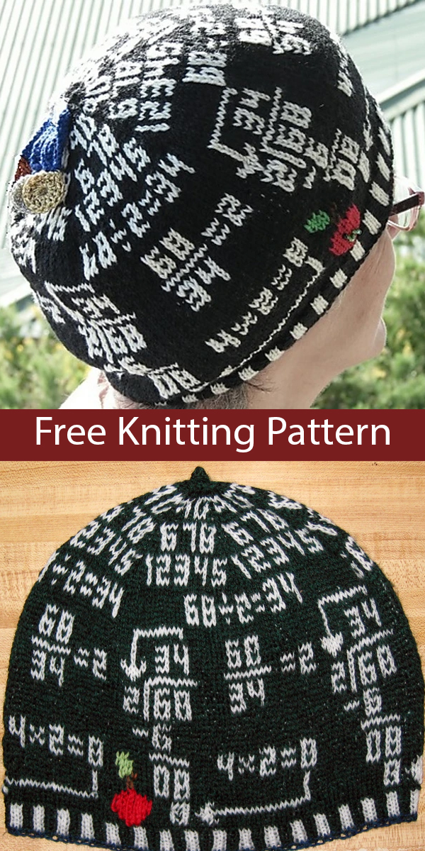 Math Hat Free Knitting Pattern Teacher's Hat