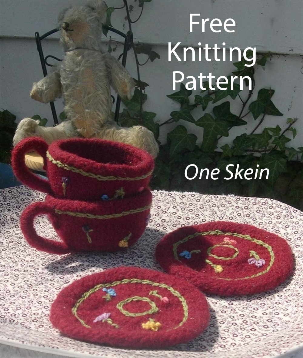 Free Knitted/Felted Teacup and Saucer Knitting Pattern