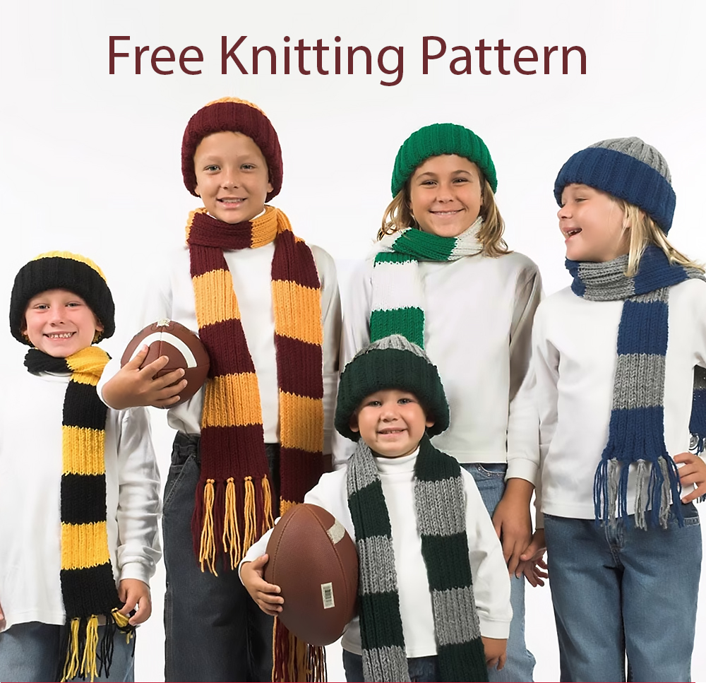 Team Scarves and Hats Free Knitting Pattern