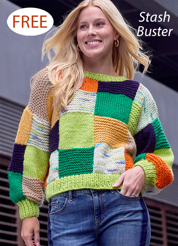 Free Technicolor Kitsch Pullover Knitting Pattern