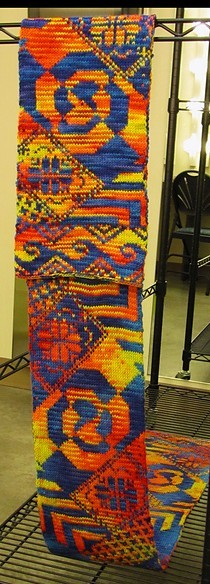 knitting pattern for Technicolor Crazy Scarf and more colorful scarf knitting patterns