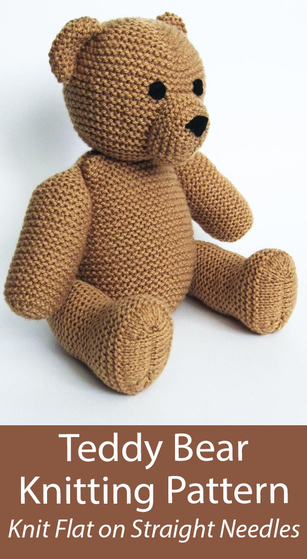 Teddy Bear Knitting Pattern Flat Knit Andy Teddy Bear