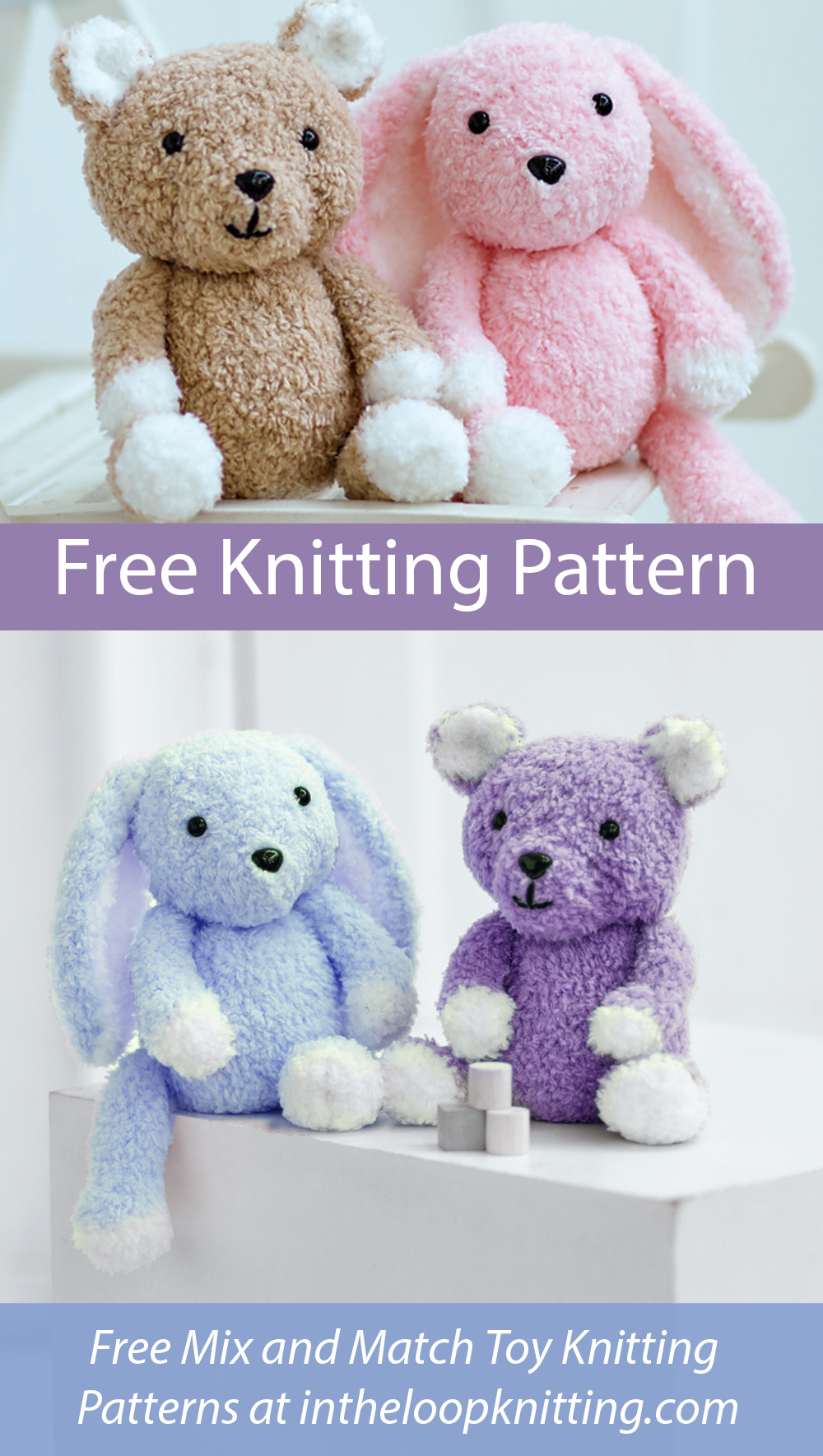 Free Teddy Bear and Bunny Rabbit Knitting Pattern Sirdar 2521