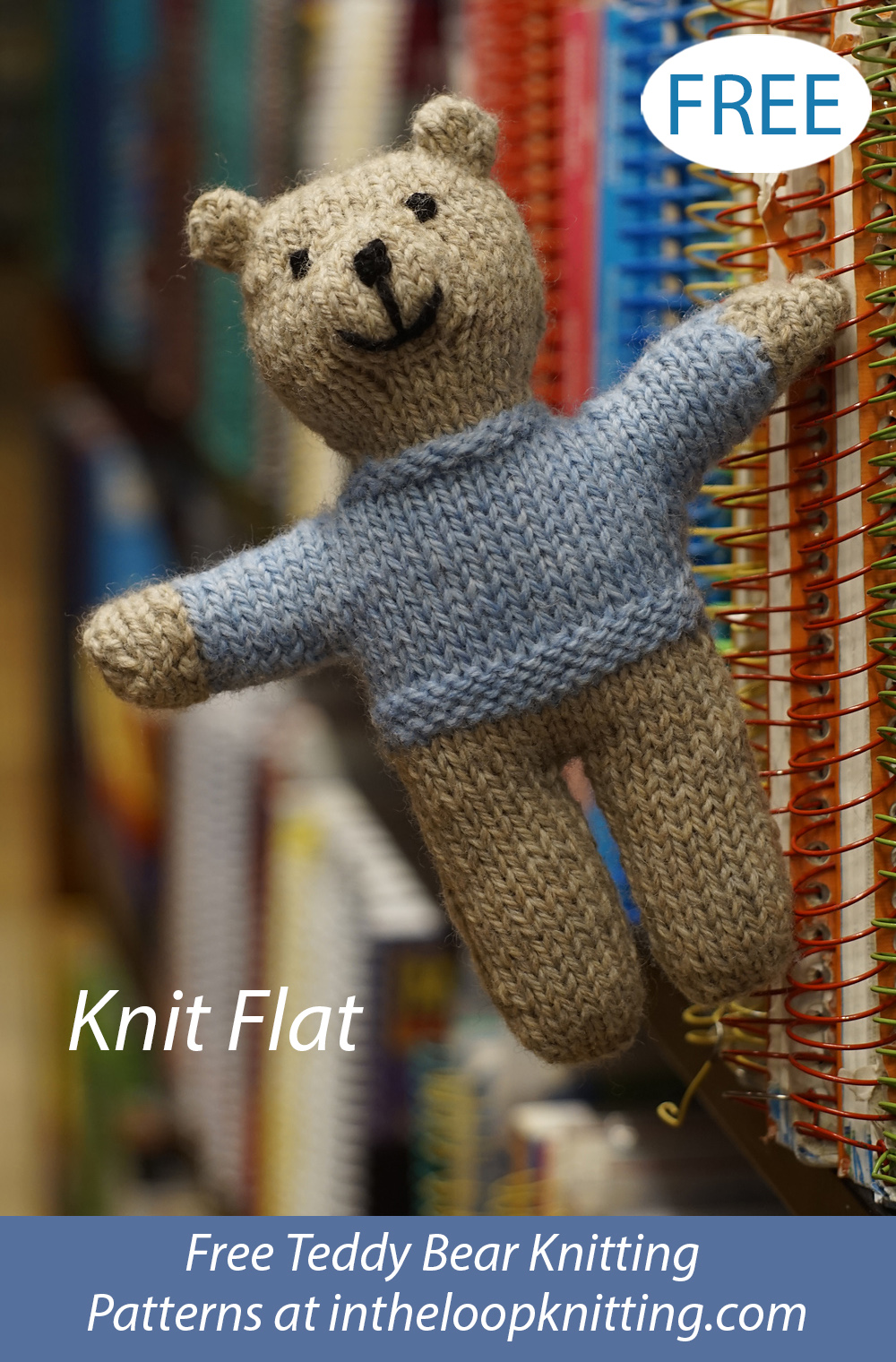 Free Teddy with Sweater Knitting Pattern Knit Flat