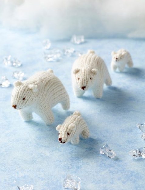 Free Knitting Pattern for Polar Bear Teeny Toys
