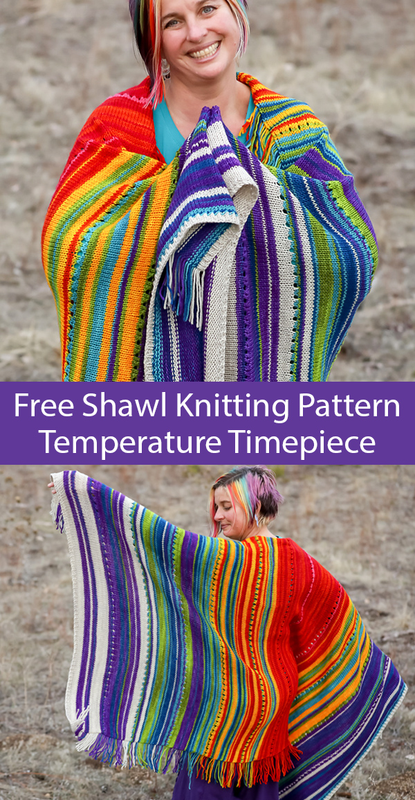 Free Knitting Pattern for Temperature Timepiece Shawl