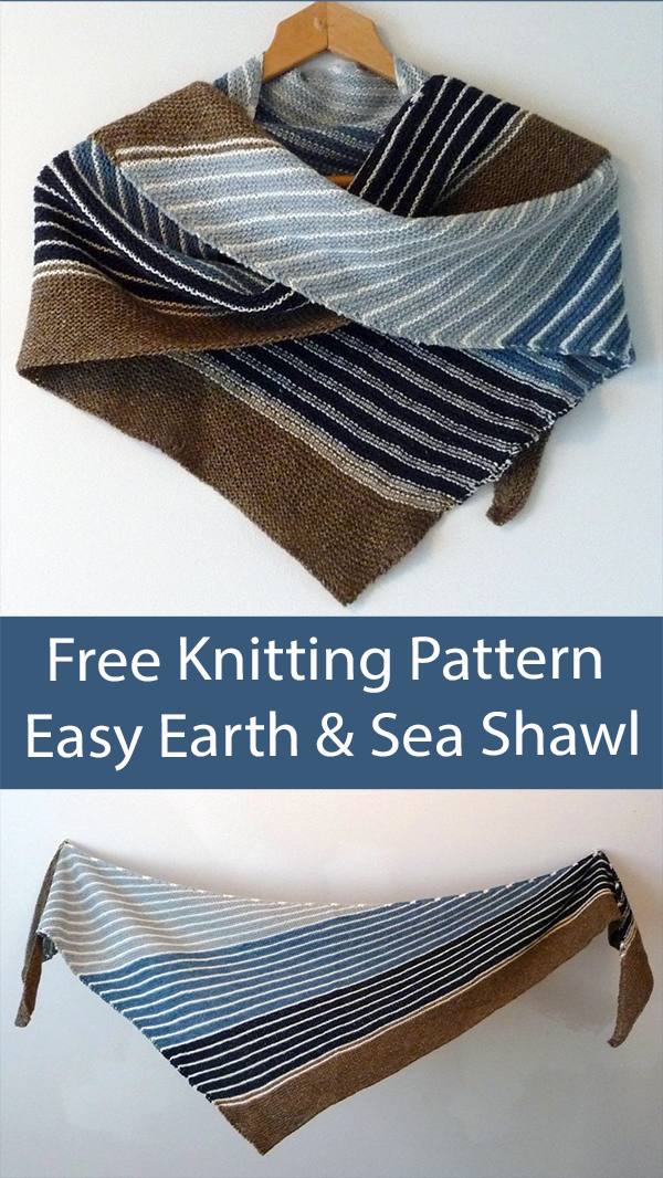 Free Shawl Knitting Pattern Terre et Mer Earth and Sea Shawl