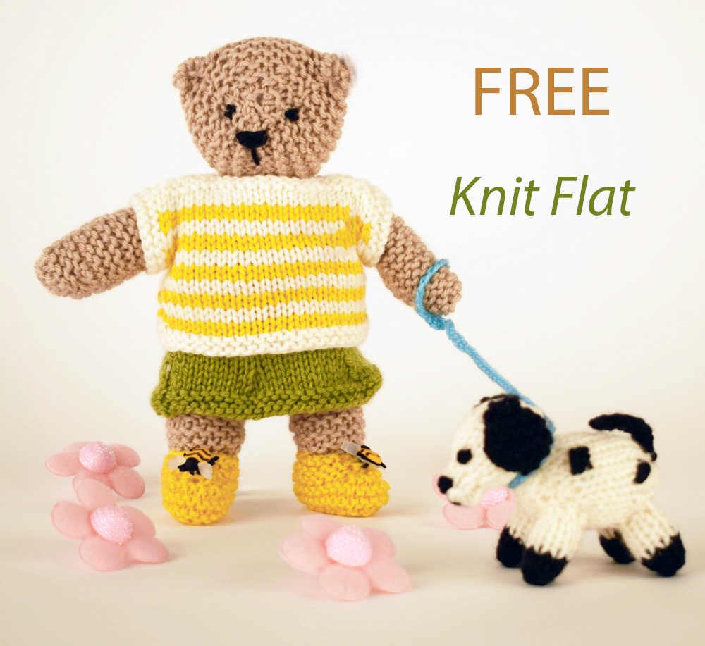 Free Tessa the Dog Walker Bear Knitting Pattern