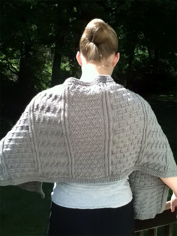 Free Knitting Pattern for Gansey Textured Stitch Wrap