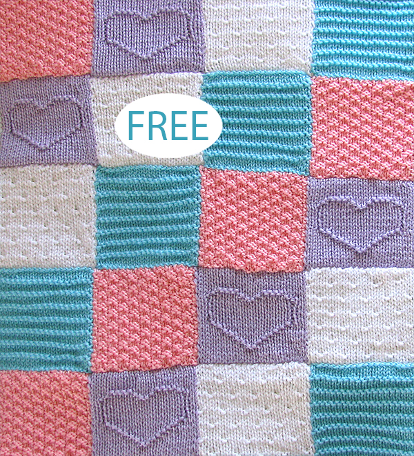 Free Textured Blocks Baby Blanket Knitting Pattern