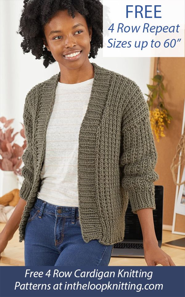 Free Woman’s Textured Cardigan Knitting Pattern