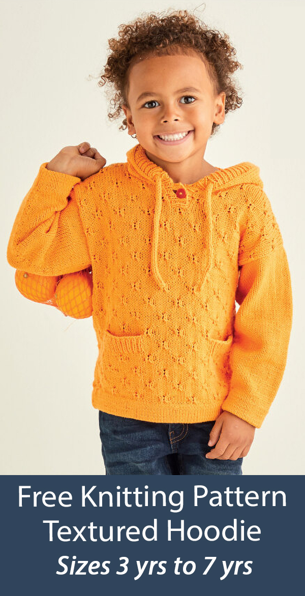 Free Hoodie Knitting Pattern Child's Textured Hoodie Sweater