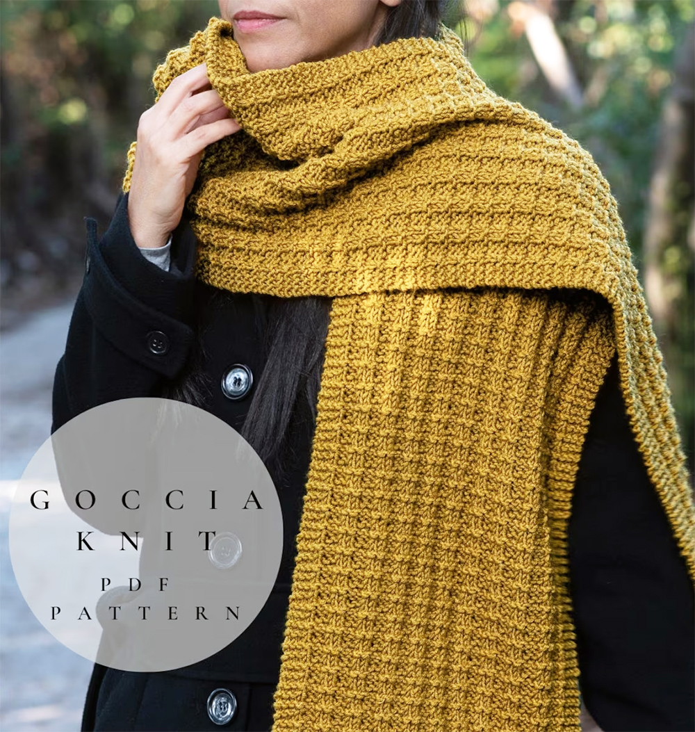 Easy Textured Scarf Knitting Pattern