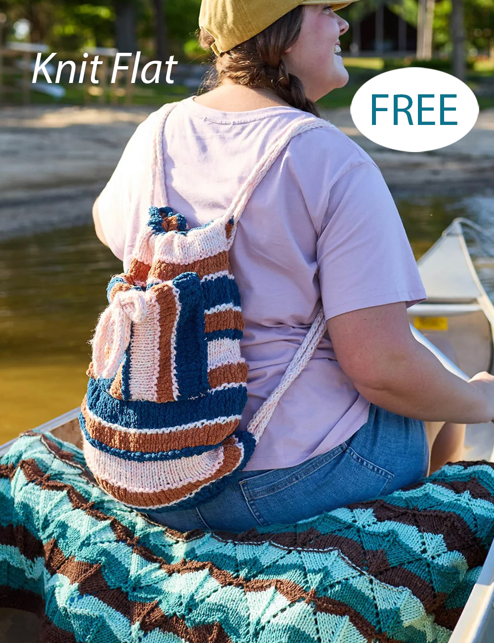 Free Knitting Textured Striped Backpack