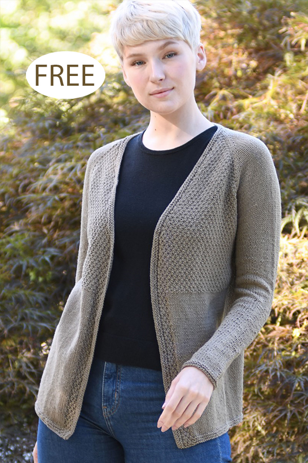 Textured Top Down Cardigan Knitting Pattern