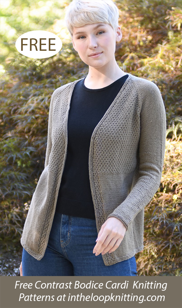 Textured Top Down Cardigan Knitting Pattern