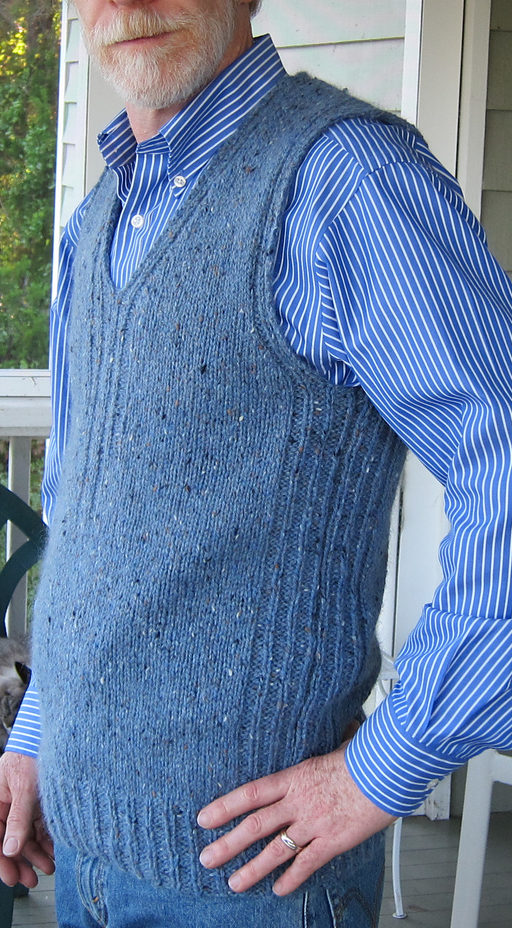 Free Knitting Pattern for Mens Textured Vest