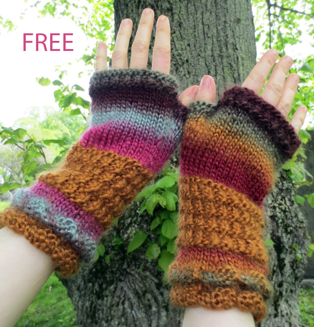 Free Textured Wrist Warmers Knitting Pattern