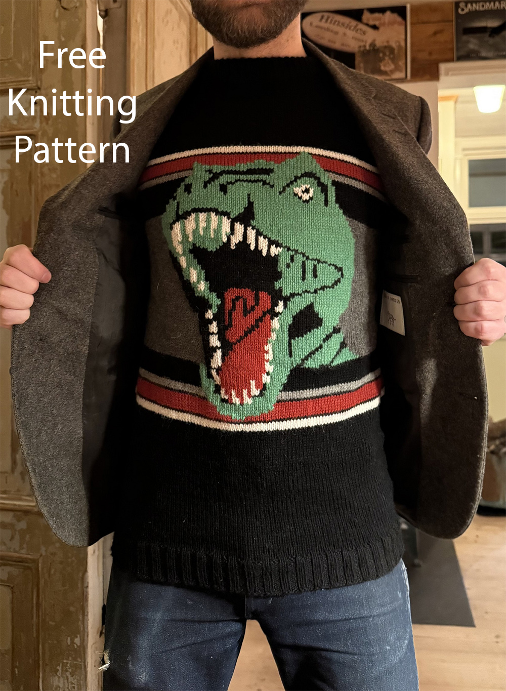 Free Knitting Pattern The Dino Sweater
