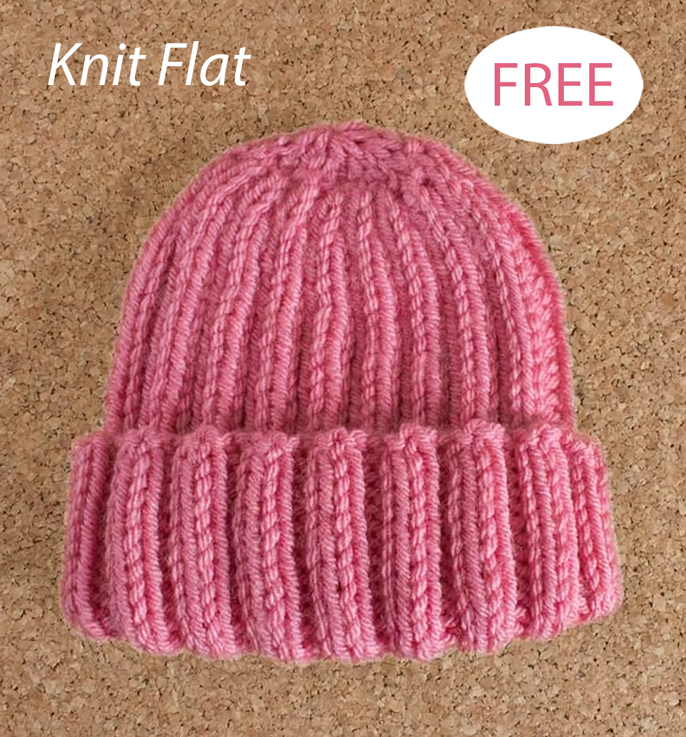 Free Knitting Pattern The Easy Beanie Knit Hat Knit Flat