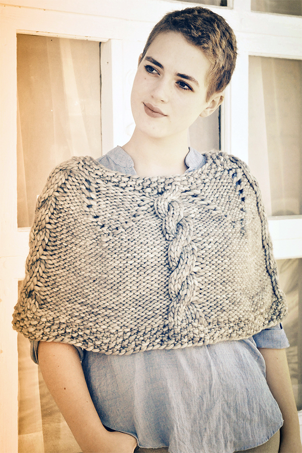 Free Knitting Pattern for The Minimalist Shoulder Cozy