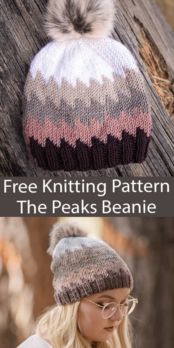 Free Hat Knitting Pattern The Peaks Beanie