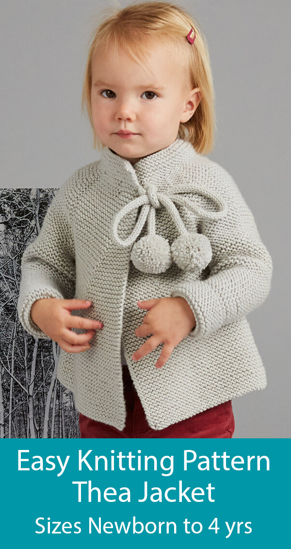 Knitting Pattern for Baby and Child Thea Jacket in Garter Stitch