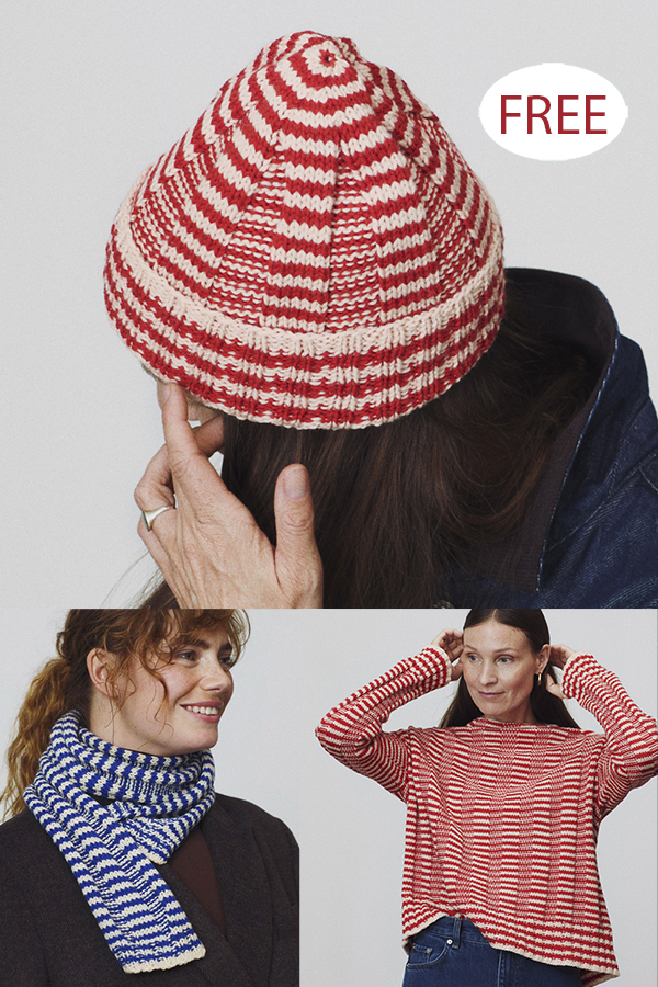 Free Fox Trail Hat and Mittens SetThekla Hat, Sweater, and Scarf Set Knitting Pattern