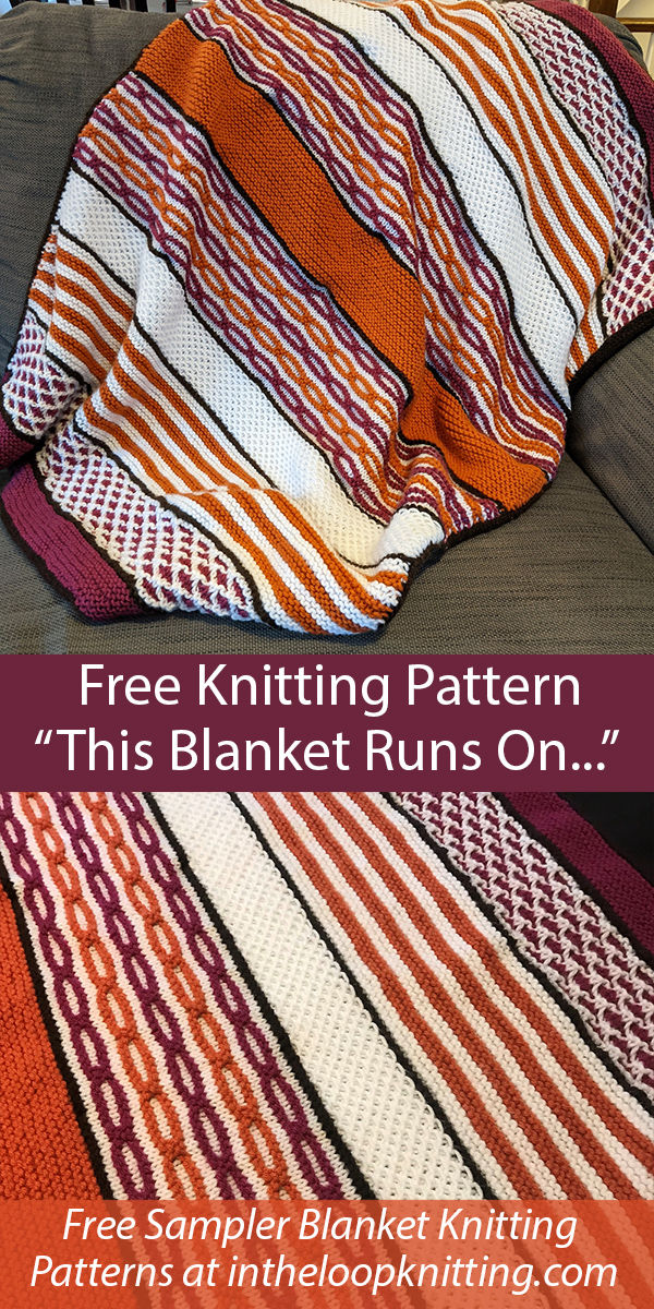 Sampler Blanket Free Knitting Pattern This Blanket Runs On...