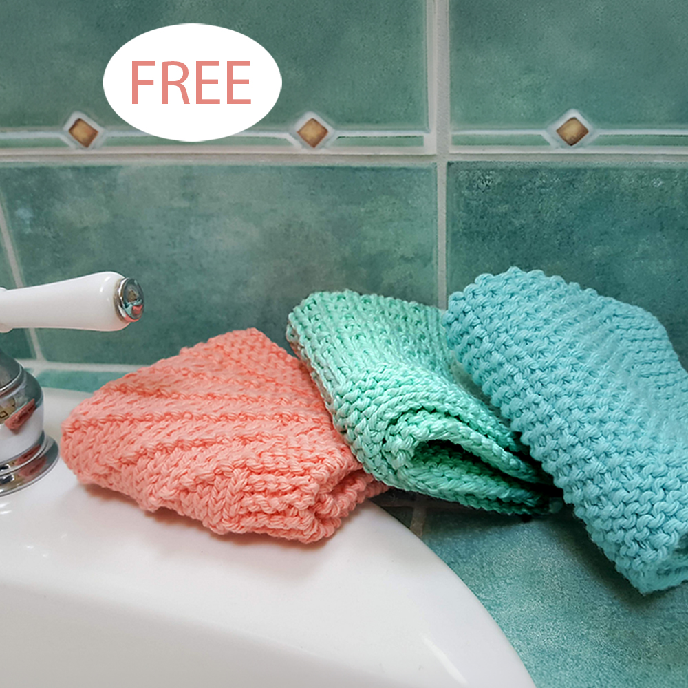 Free Three Easy Dishcloths Knitting Pattern 