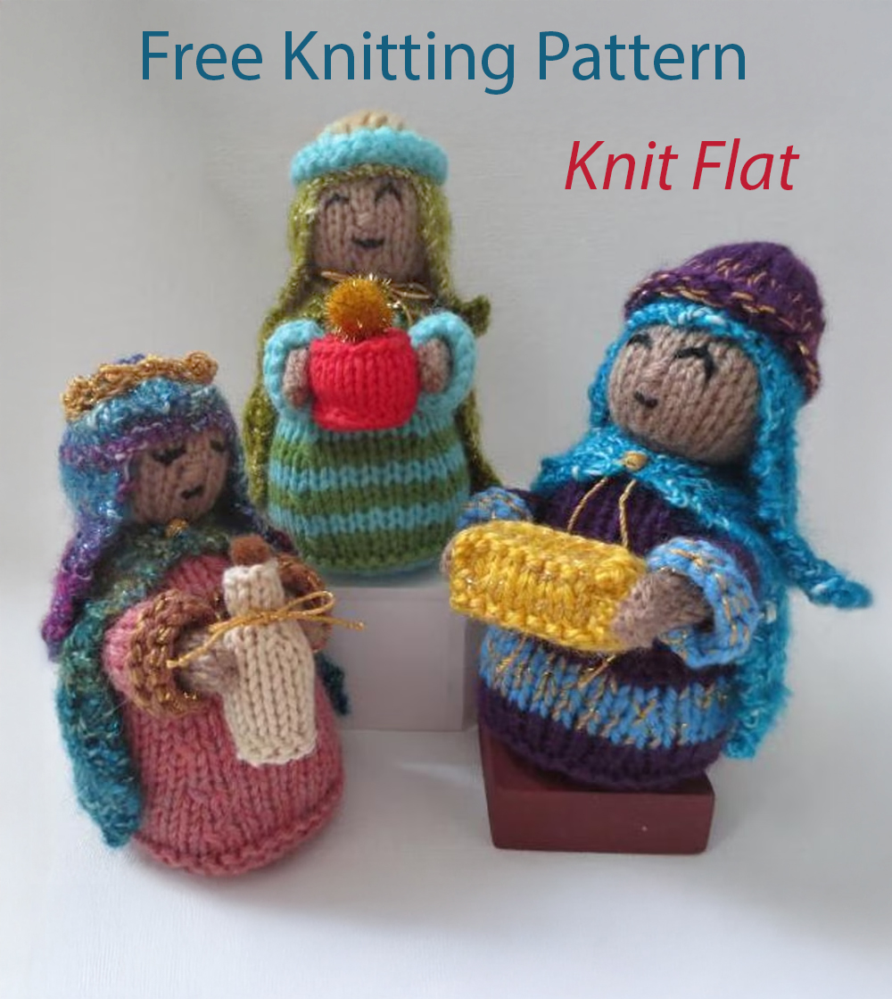 Free Christmas Three Kings Wise Men Knitting Pattern