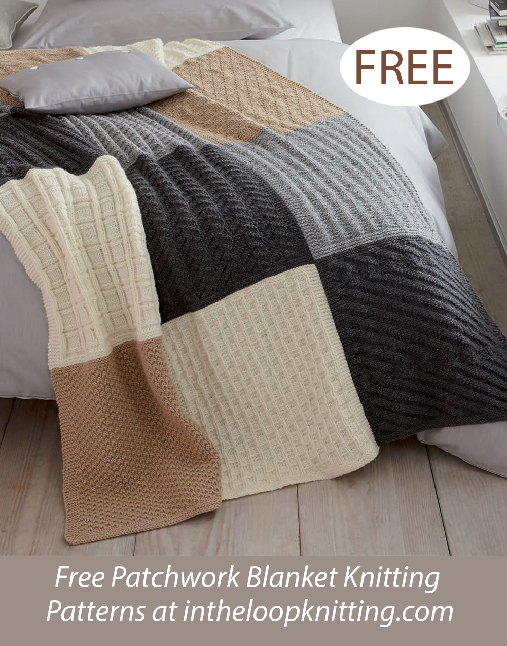 12 Stitch Patchwork Blanket Free Knitting Pattern