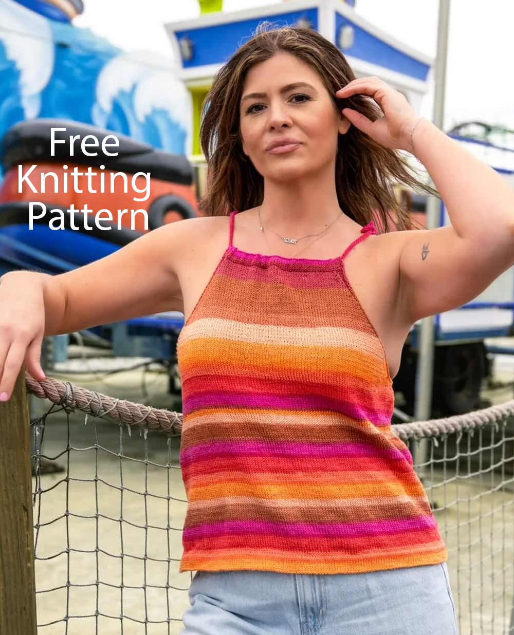 Free Knitting Pattern for Strappy Tied Top
