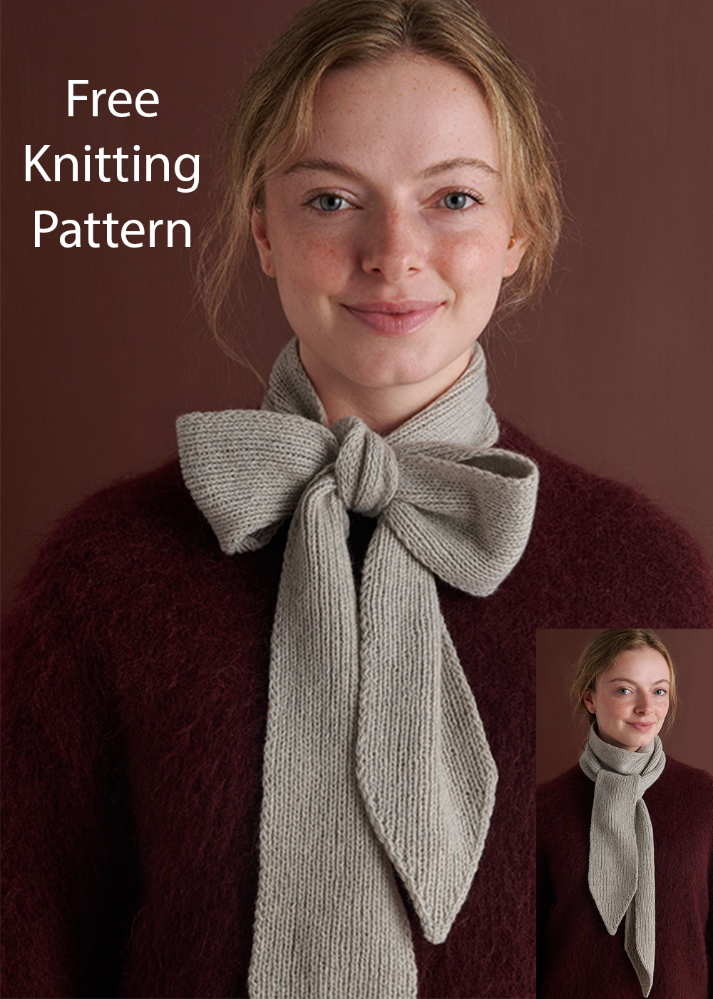 Free Easy Scarf Knitting Pattern Tied With A Bow Scarf