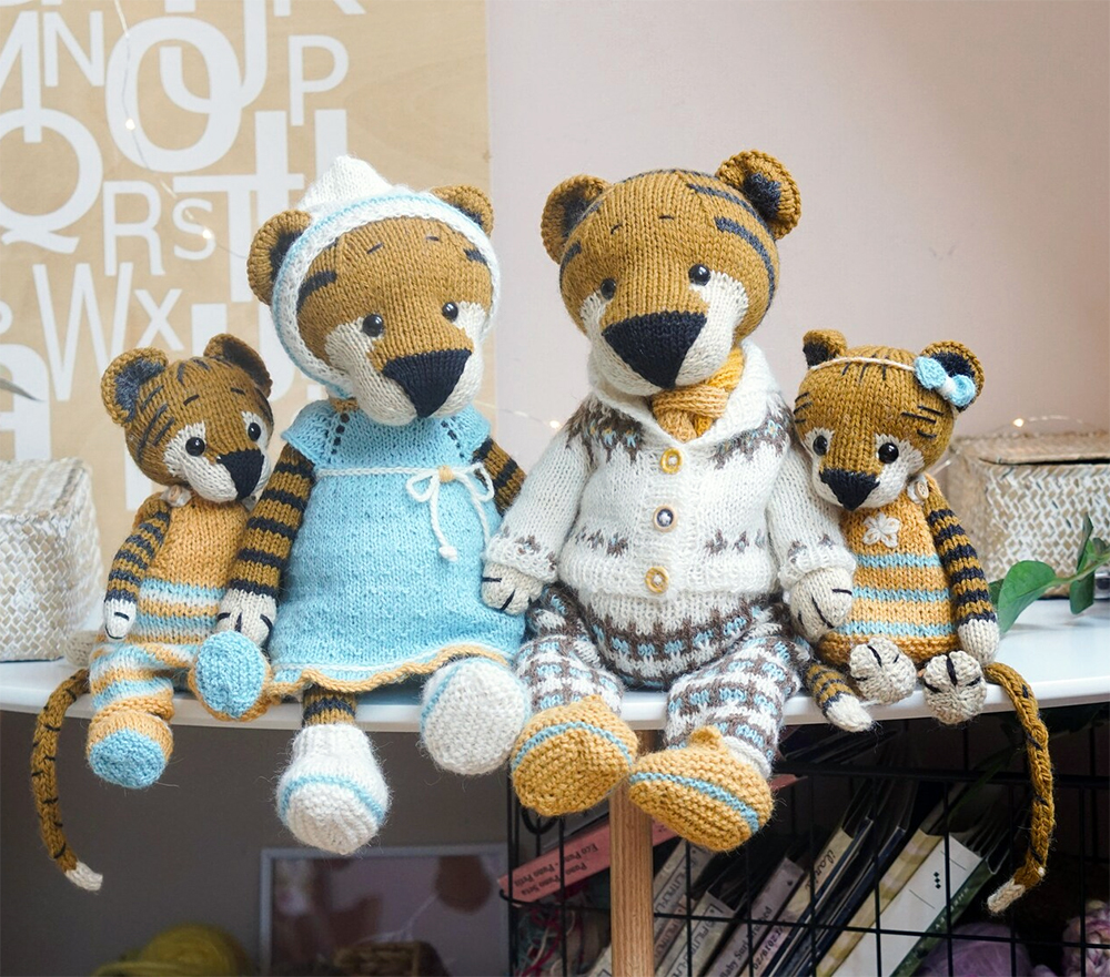 Knitting Pattern Tiger Family