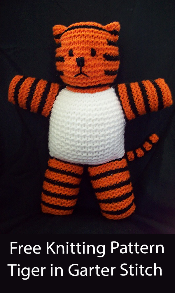 Free Knitting Pattern Tiger in Garter Stitch