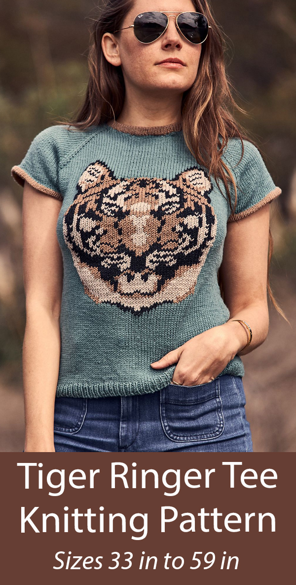 Knitting Pattern Tiger Ringer Tee Sweater Jumper