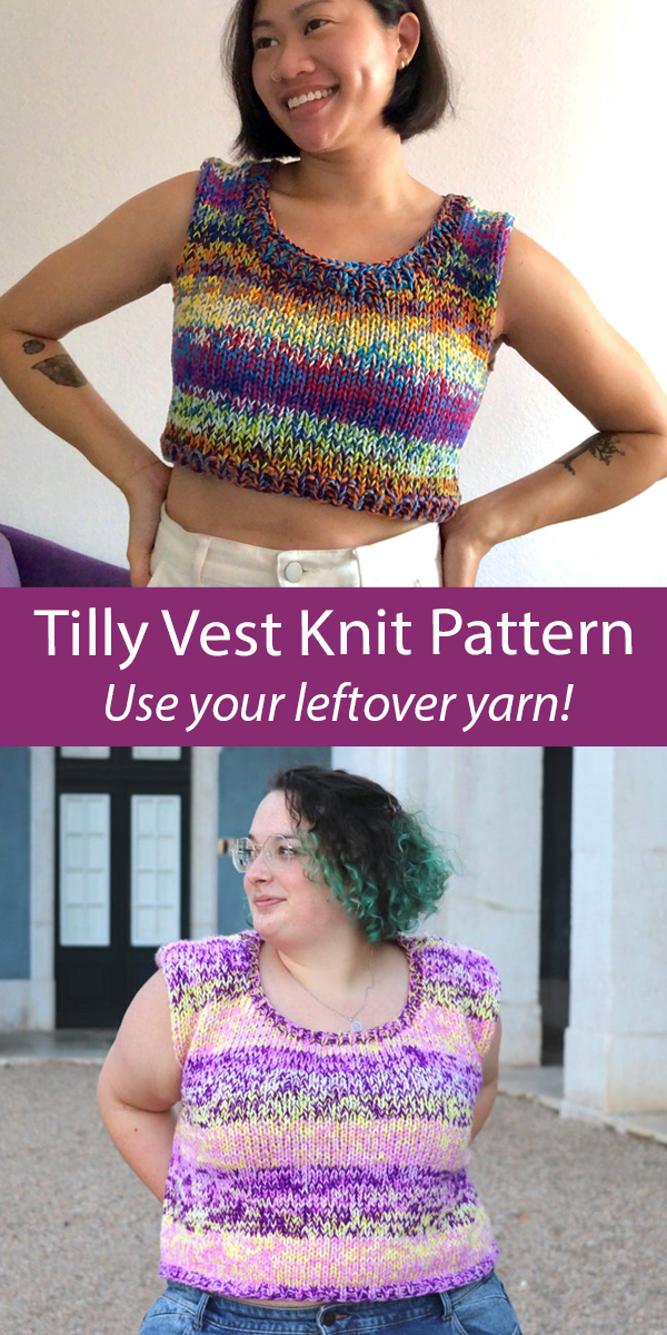 Stashbuster Knitting Pattern Tilly Vest for Leftover yarn