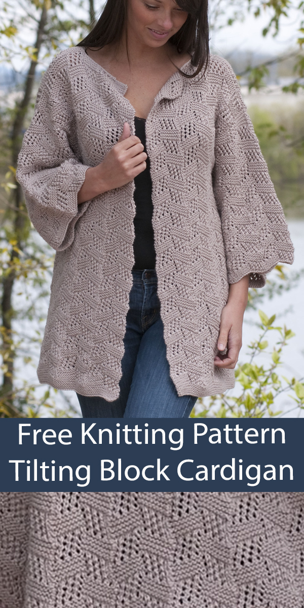 Tilting Block Cardigan Free Knitting Pattern