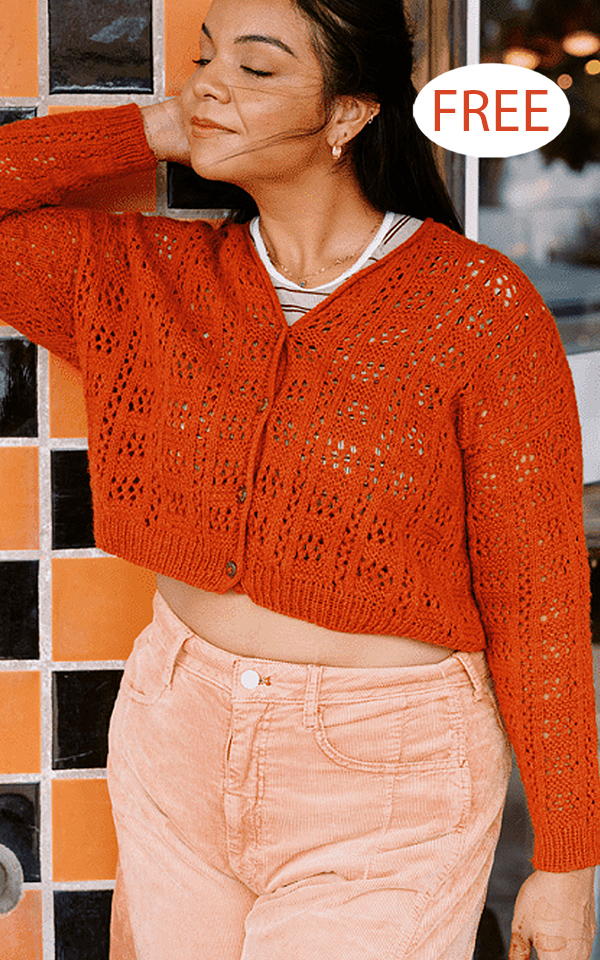 Free Sweater Knitting Pattern Timanfaya Lace Cardigan