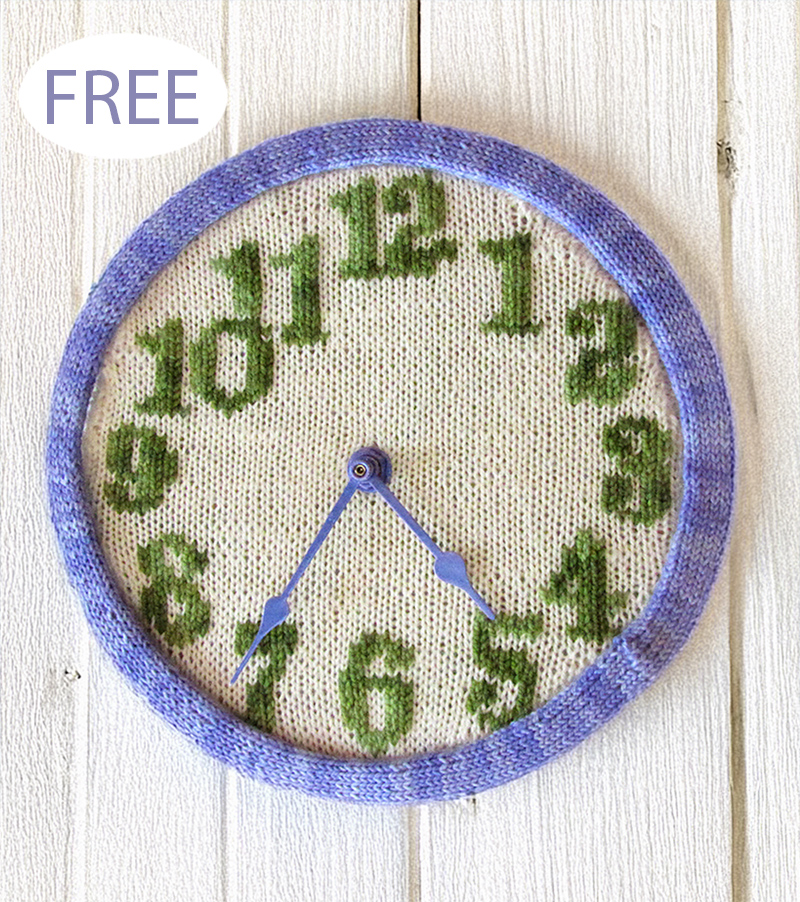 Free knitting pattern for clock and more household knitting patterns