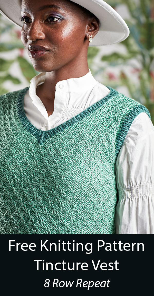 Free Tincture Vest Knitting Pattern 8 Row Repeat
